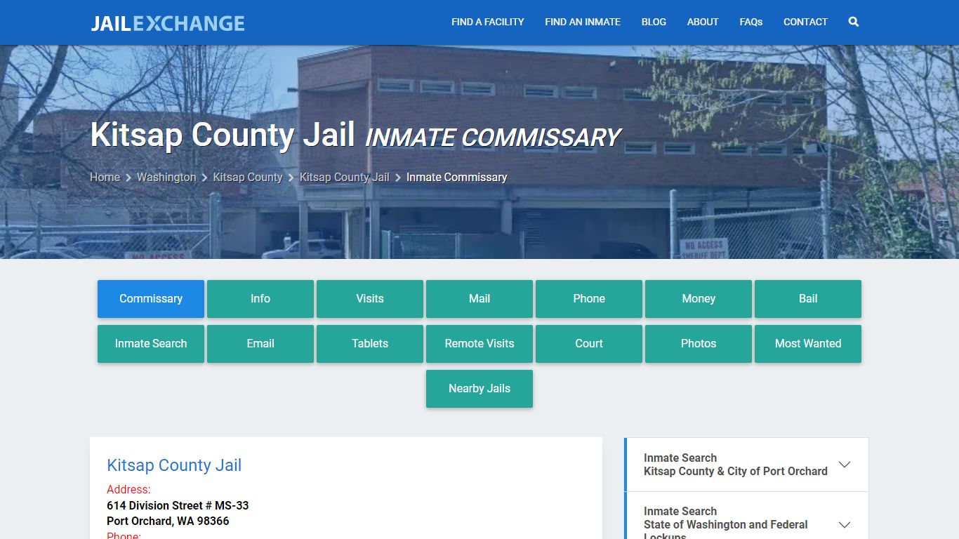 Inmate Commissary, Care Packs - Kitsap County Jail, WA