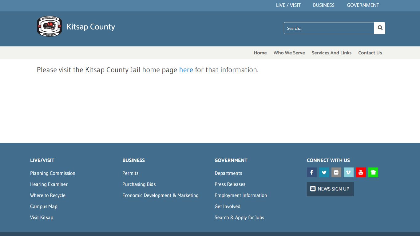 Jail visit or put money on jail books - Kitsap County, Washington